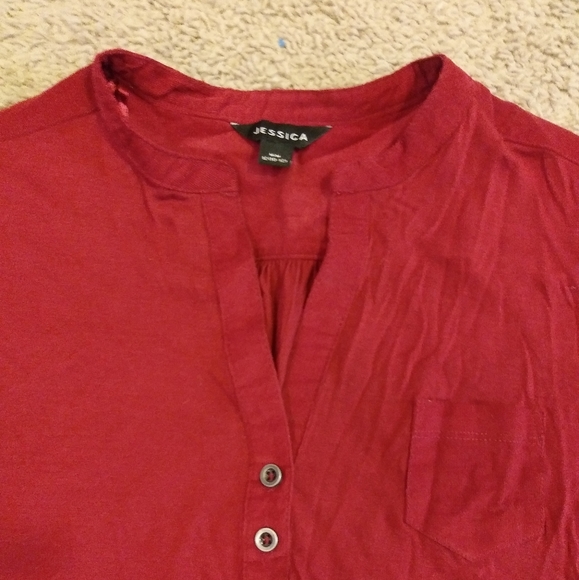 NWT Jessica henley red M - Picture 2 of 4